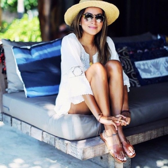 💚Designer-inspired blogger favorite sandals tan beige size 7 NIB Oran - Picture 3 of 12